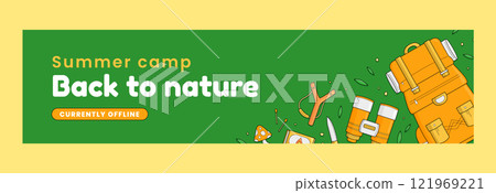Hand drawn summer camp twitch banner 121969221