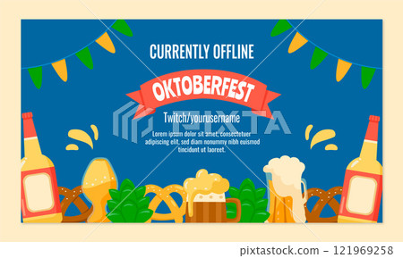 Flat twitch background template for oktoberfest celebration 121969258