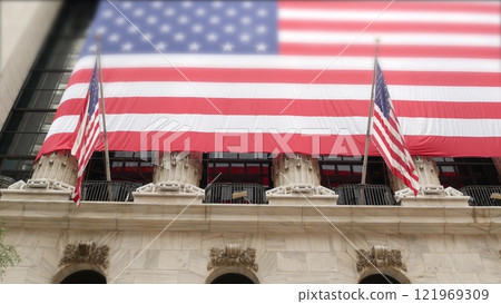 New York Manhattan Downtown Financial District, USA. American Wall street Stock Exchange building. New York Manhattan Downtown Financial District, USA. American Wall street Stock Exchange building. 121969309