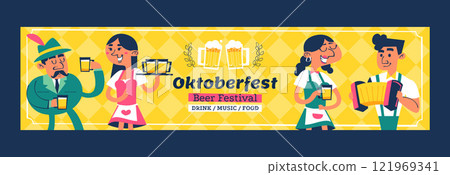 Flat oktoberfest twitch banner template 121969341