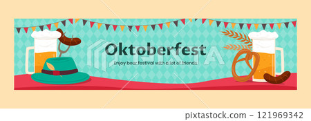 Flat oktoberfest twitch banner template 121969342