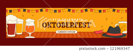Hand drawn oktoberfest twitch banner 121969347
