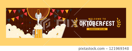 Hand drawn oktoberfest twitch banner Hand drawn oktoberfest twitch banner 121969348