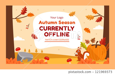 Flat twitch background for autumn celebration Flat twitch background for autumn celebration 121969373