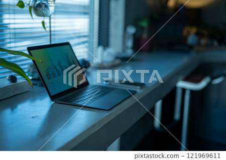Room with personal computer 121969611
