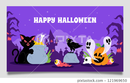Twitch background for halloween celebration 121969650