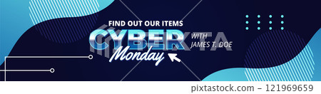 Twitch banner template for cyber monday 121969659