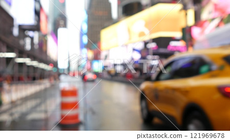 New York City Times Square, Manhattan Midtown Broadway street, USA. Yellow taxi, urban road traffic. New York City Times Square, Manhattan Midtown Broadway street, USA. Yellow taxi, urban road traffic. 121969678