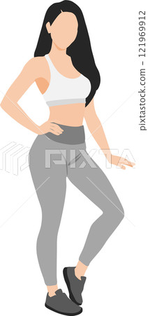 Illustration of a woman on a diet Illustration of a woman on a diet 121969912