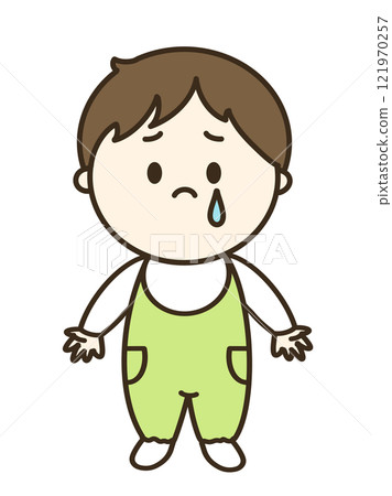 Simple illustration of a crying boy 121970257
