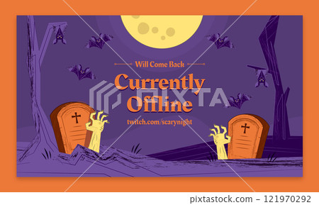 Hand drawn vintage halloween twitch background 121970292