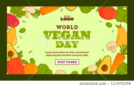 007 Vegan Day Hand Drawn Social Media Pack Twitch background 007 Vegan Day Hand Drawn Social Media Pack Twitch background 121970299