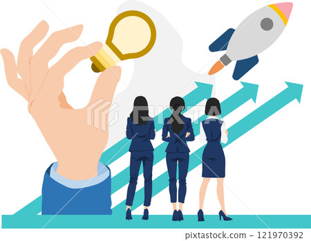 Illustration of a businesswoman starting a new business Illustration of a businesswoman starting a new business 121970392