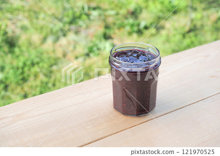 Photo of Juneberry jam picked from the garden Photo of Juneberry jam picked from the garden 121970525