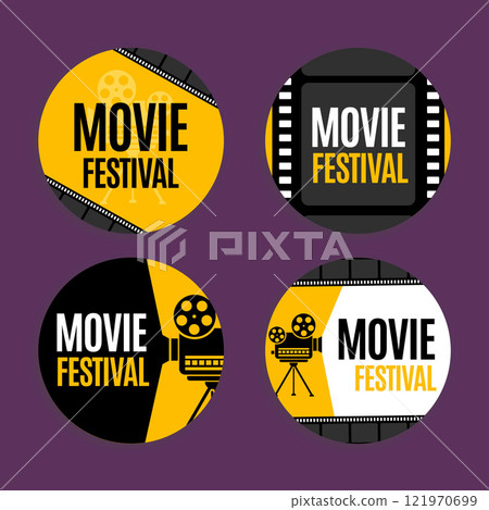 Cinema and movie festival labels collection Cinema and movie festival labels collection 121970699