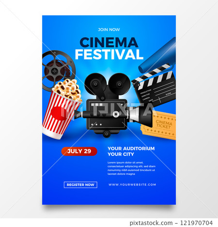 Cinema and movie festival vertical poster template 121970704