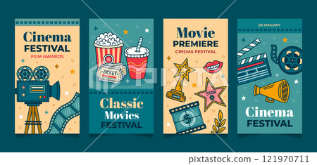 Cinema and movie festival instagram stories collection 121970711