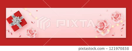 Valentines day celebration twitch banner template 121970838