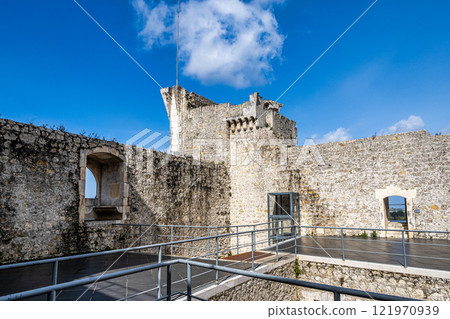 The castle of Porto de Mos in Portugal. It was damaged badly during the 1755 earthquake. 121970939