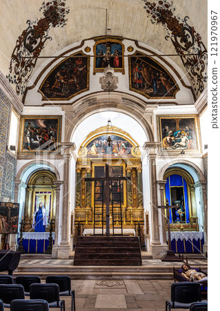 Interior of Church of Mercy of Obidos in the walled city of Obidos in Portugal Interior of Church of Mercy of Obidos in the walled city of Obidos in Portugal 121970967