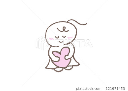 A woman who embraces a heart A woman who embraces a heart 121971453