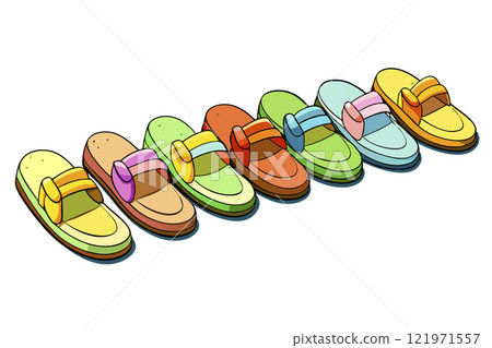 Women's multi colored slippers for home, beach, easy walks 121971557