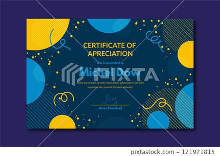 Abstract geometric certificate template 121971815