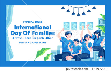 Flat twitch background for international day of families celebration 121972002