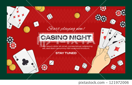 Hand drawn casino night template Hand drawn casino night template 121972006