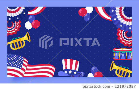 Flat twitch background for american 4th of july celebration Flat twitch background for american 4th of july celebration 121972087