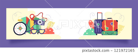 Flat twitch banner template for guided tours 121972165