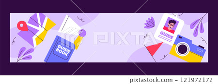 Flat design guided tours  twitch banner 121972172