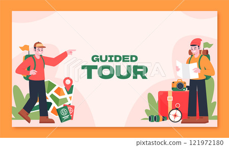 Hand drawn guided tours twitch background Hand drawn guided tours twitch background 121972180