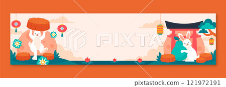 Twitch banner template for mid-autumn festival celebration 121972191
