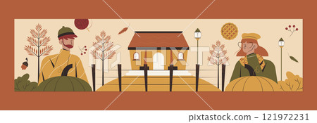 Twitch banner template for autumn season celebration Twitch banner template for autumn season celebration 121972231