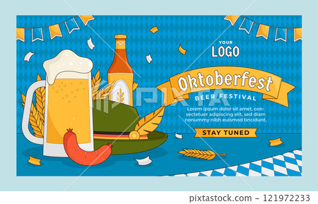 Hand drawn twitch background for oktoberfest beer festival celebration Hand drawn twitch background for oktoberfest beer festival celebration 121972233
