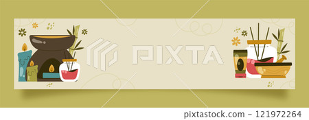 Hand drawn spa care twitch banner 121972264