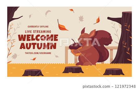 Flat twitch background for autumn season celebration 121972348