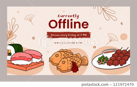 Hand drawn texture asian food twitch background 121972470