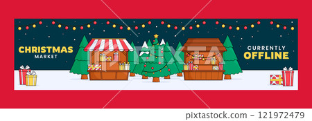 Hand drawn twitch banner template for christmas market Hand drawn twitch banner template for christmas market 121972479