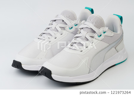 Stylish white sport shoes 121973264
