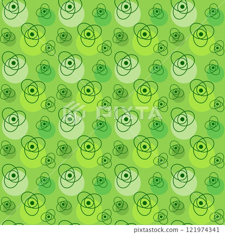 Abstract line flower pattern_green 121974341