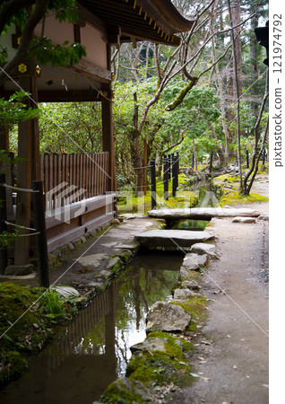 Scenery of a house surrounded by fresh greenery 121974792