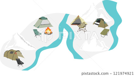 冬季露營地插畫 121974921