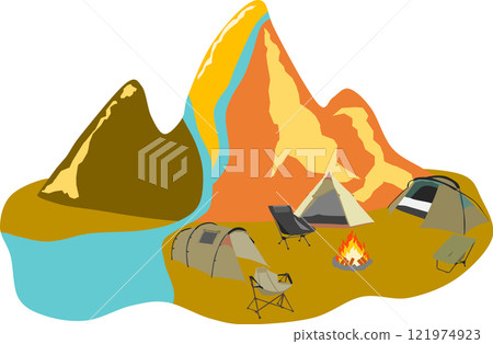 Autumn campsite illustration Autumn campsite illustration 121974923