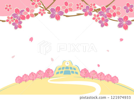 美麗的櫻花背景圖 121974933