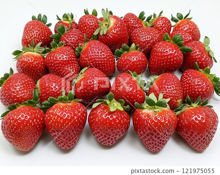 Mountain of fresh strawberries - delicious and colorful 121975055