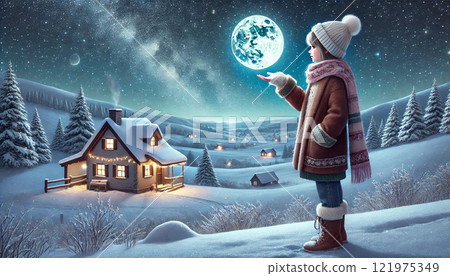 手持圓月的少女【雪月夜的塞勒涅】 121975349