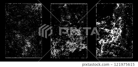 Black and white grunge. Distress overlay texture. Abstract surface dust and rough dirty wall background concept. Distress illustration simply place over object to create grunge effect. Vector EPS10. 121975615