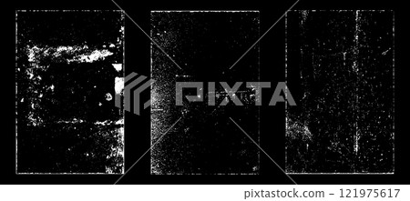 Black and white grunge. Distress overlay texture. Abstract surface dust and rough dirty wall background concept. Distress illustration simply place over object to create grunge effect. Vector EPS10. 121975617